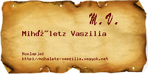 Miháletz Vaszilia névjegykártya